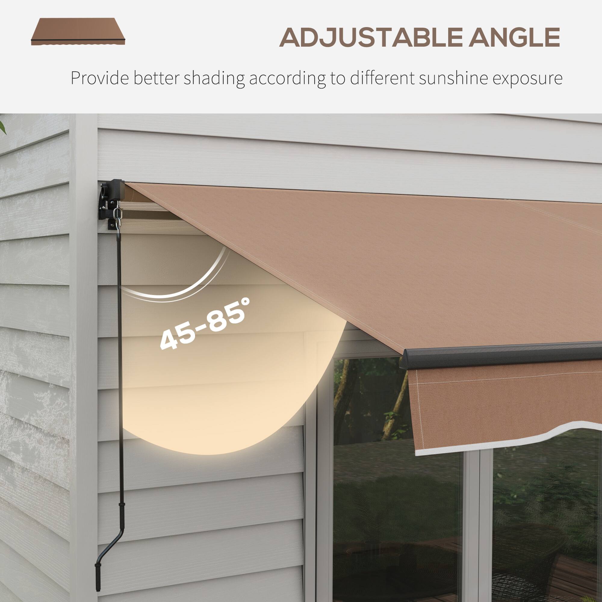 ADJUSTABLE ANGLE
Provide better shading according to different sunshine exposure
45-85°