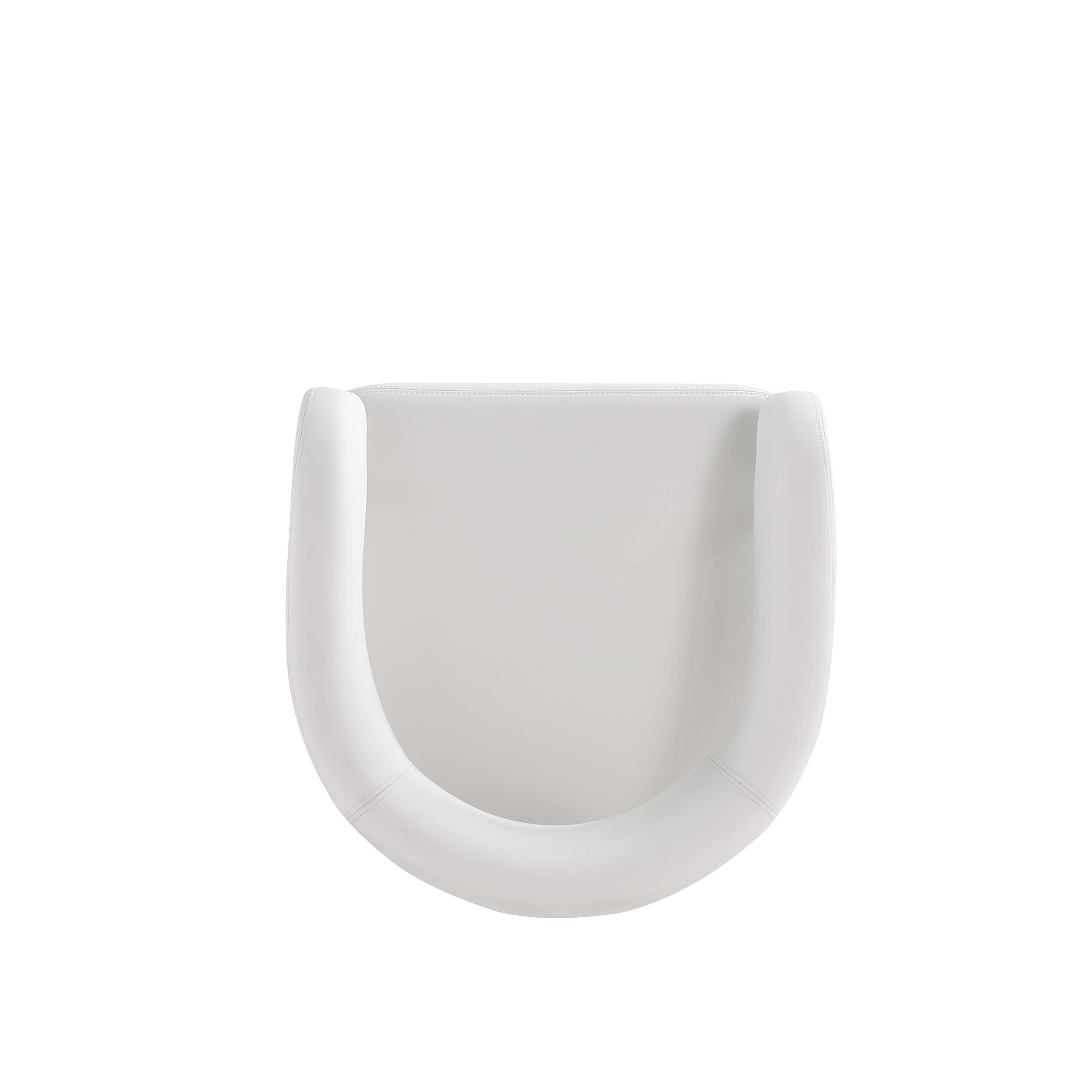 Alt View 6. Manhattan Comfort - Augusta Modern Metal Upholstered Barstool - Set of 3 - White.