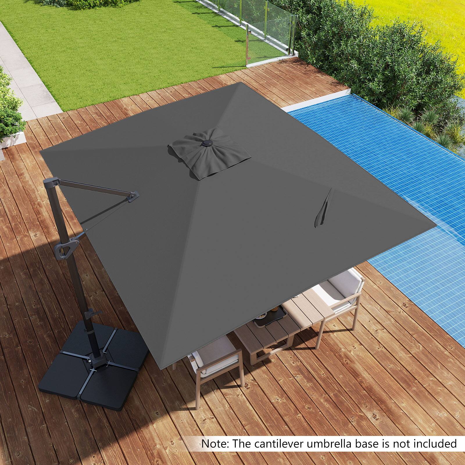 Note: The cantilever umbrella base is not included