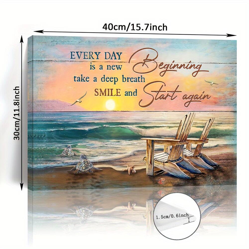 30cm/11.8inch  
40cm/15.7inch  

EVERY DAY is a new Beginning  
take a deep breath SMILE and Start again  

1.5cm/0.6inch