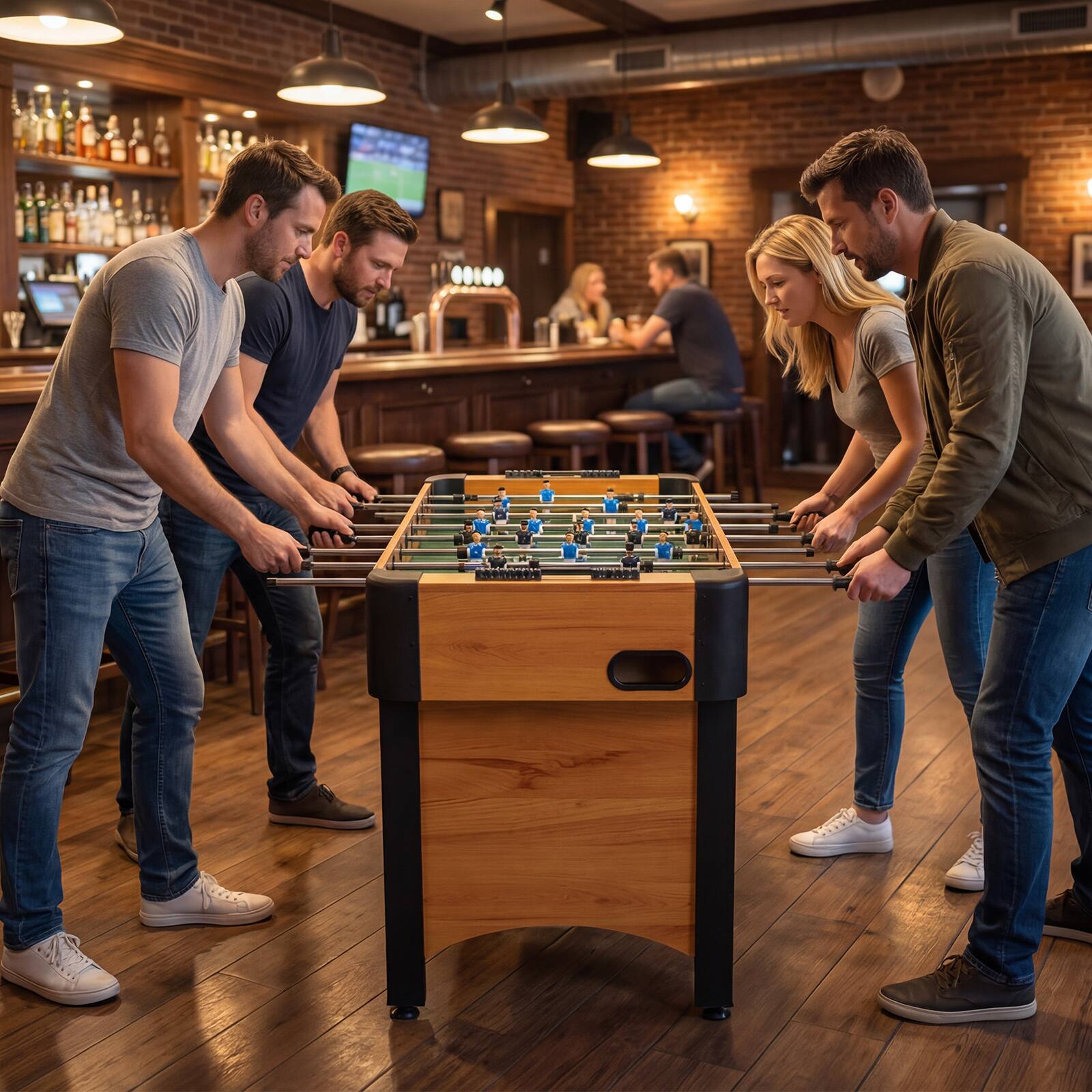 Alt View 3. Gymax - Gymax 47'' Competition Full Size Soccer Game Table w/22 Players 2 Balls Slide Scorers Natural - Yellow.