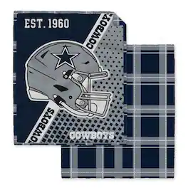 Pegasus - Dallas Cowboys 60" x 80" Gradient Helmet Double-Sided Plaid Sherpa Blanket - Multicolor