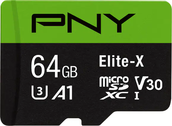 PNY 64GB Elite-X microSD V30 A1 XC I