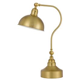 Manhattan Lane - 25 Inch Metal Curved Desk Lamp, Adjustable Dome Shade - Brass