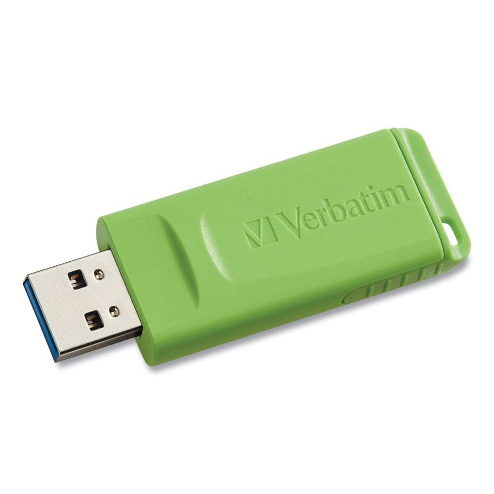 Angle. Verbatim - Verbatim 99811 32 GB Store 'n' Go USB Flash Drive - Assorted Colors (3/Pack) - Blue; Green; Red.