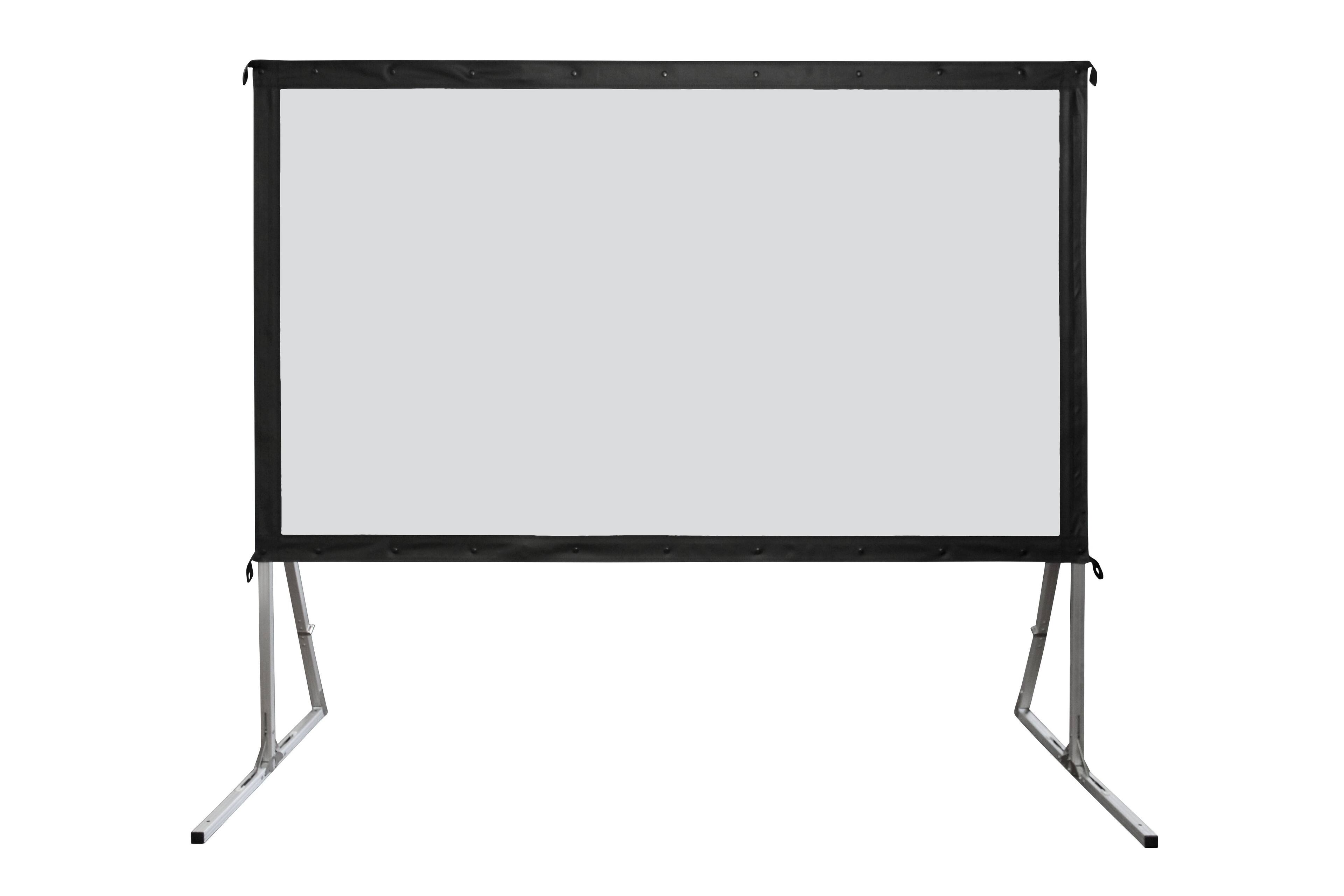 Back. Elite Screens - Yard Master 2 WraithVeil® Dual Front/Rear Projection Portable Folding-Frame Outdoor Screen,120"Diag,16:9,OMS120H2-DUAL - Black trim/silver frame.