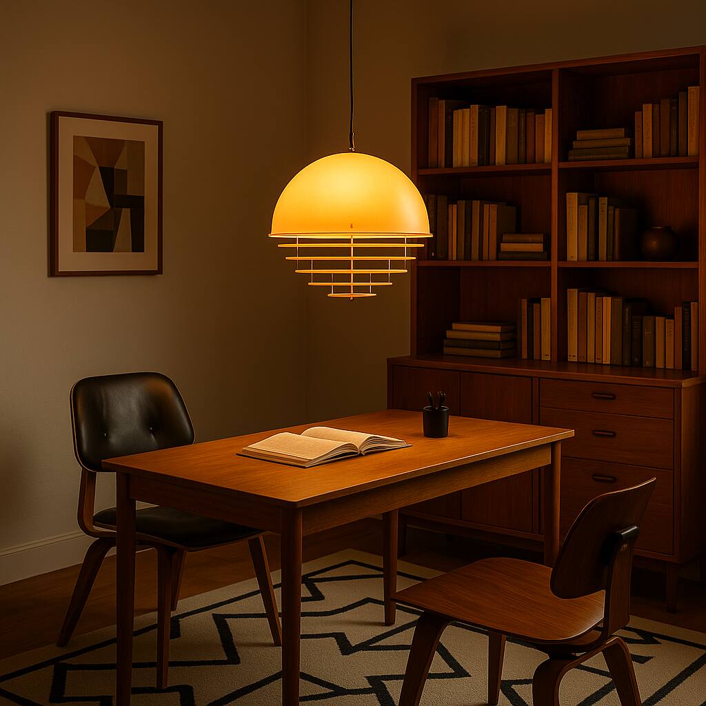 Left. Lamp Depot - Hard-wired Modern Sunset Orb Pendant Light.