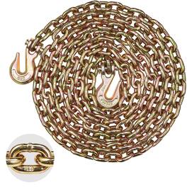 VEVOR - G80 Transport Binder Chain, 5/16" x 14.2' Tow Chain with Clevis Grab Hooks, 4900 lbs Safe Working Load - Gold