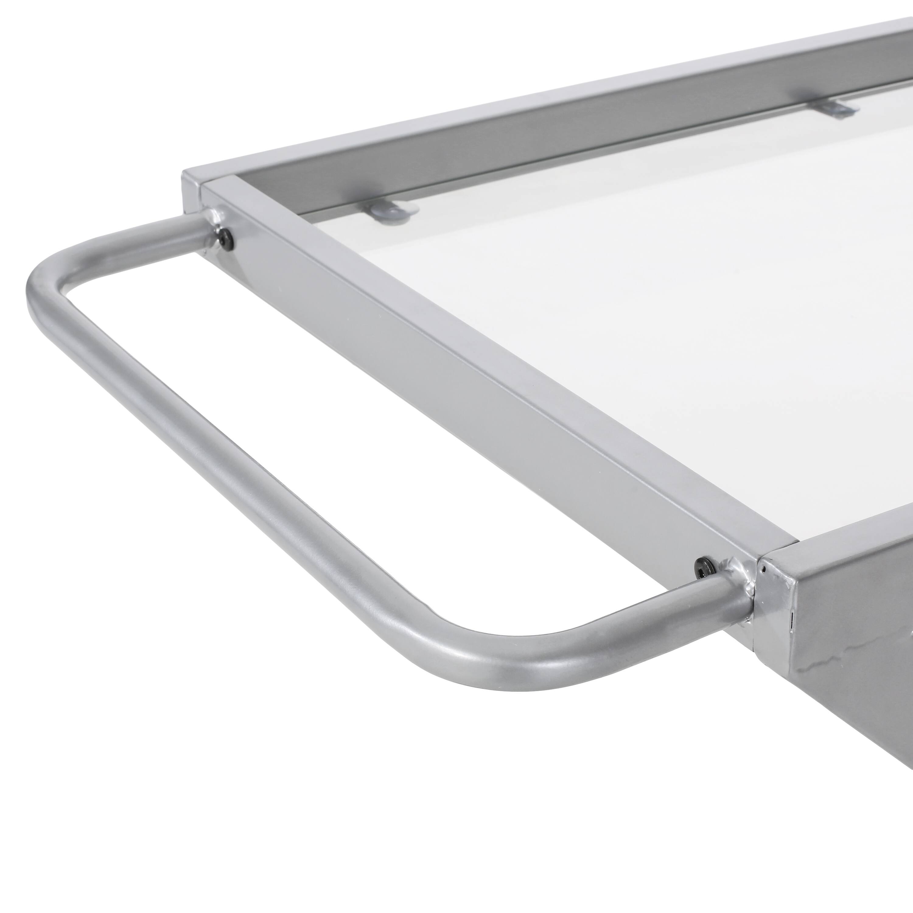 Alt View 1. Spaco - Spaco Modern Bar Cart, Z-Shape Frame, Tempered Glass Shelves, Locking Casters, Iron Base, Mobile Serving Cart, for Home - Silver.