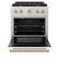 Angle. ZLINE - ZLINE Autograph 30" Paramount Dual Fuel Range with Bronze Accents (SDRZ-WM-30-CB) - White.