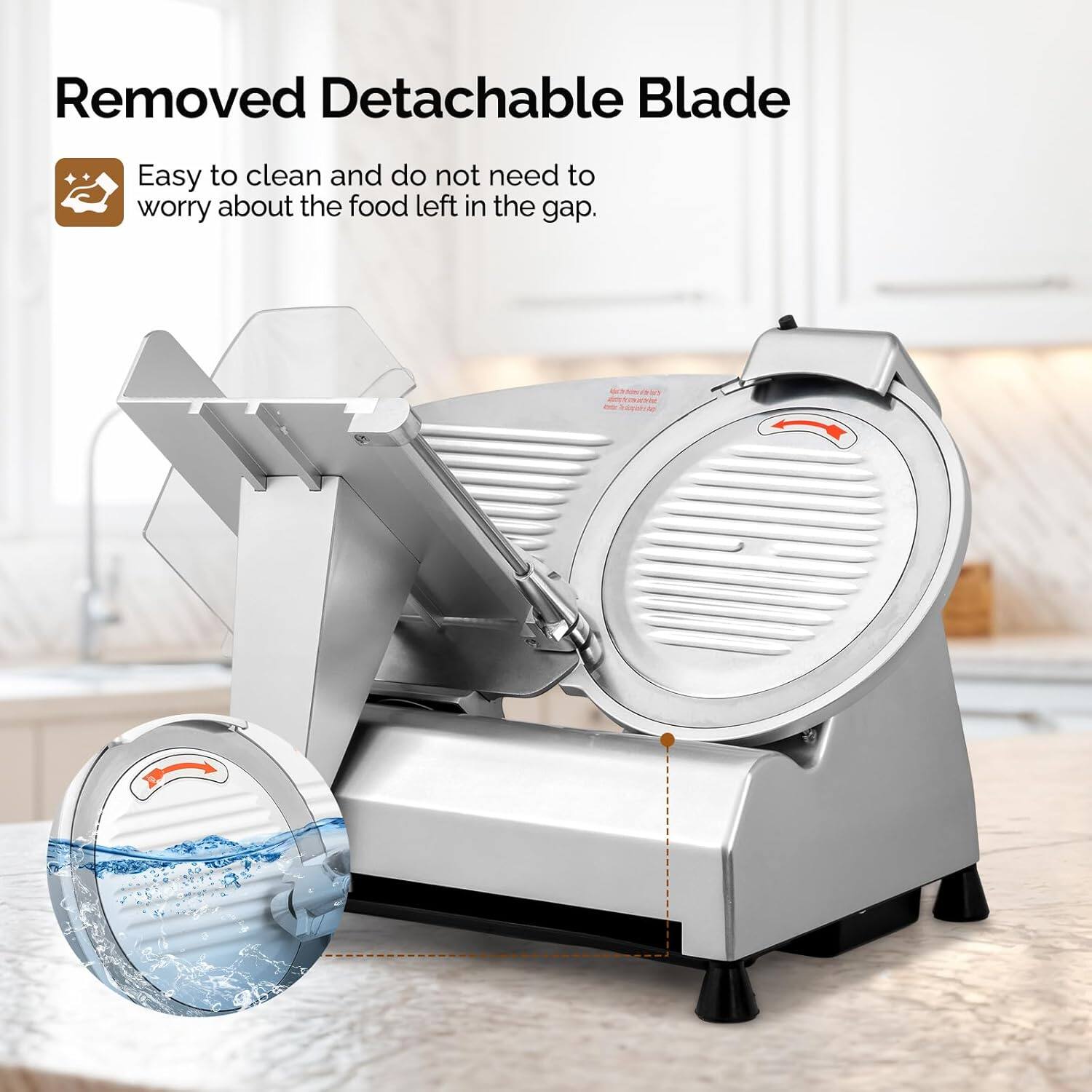Removed Detachable Blade  
Easy to clean and do not need to worry about the food left in the gap.