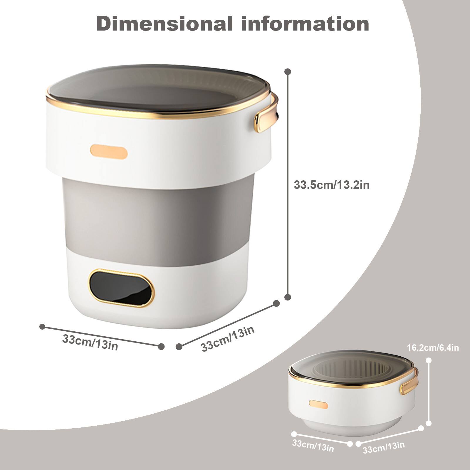 Angle. Acekool - 13L Mini Portable Washing Machine and Dryer for RV Travel Hotel Laundry, White - White.