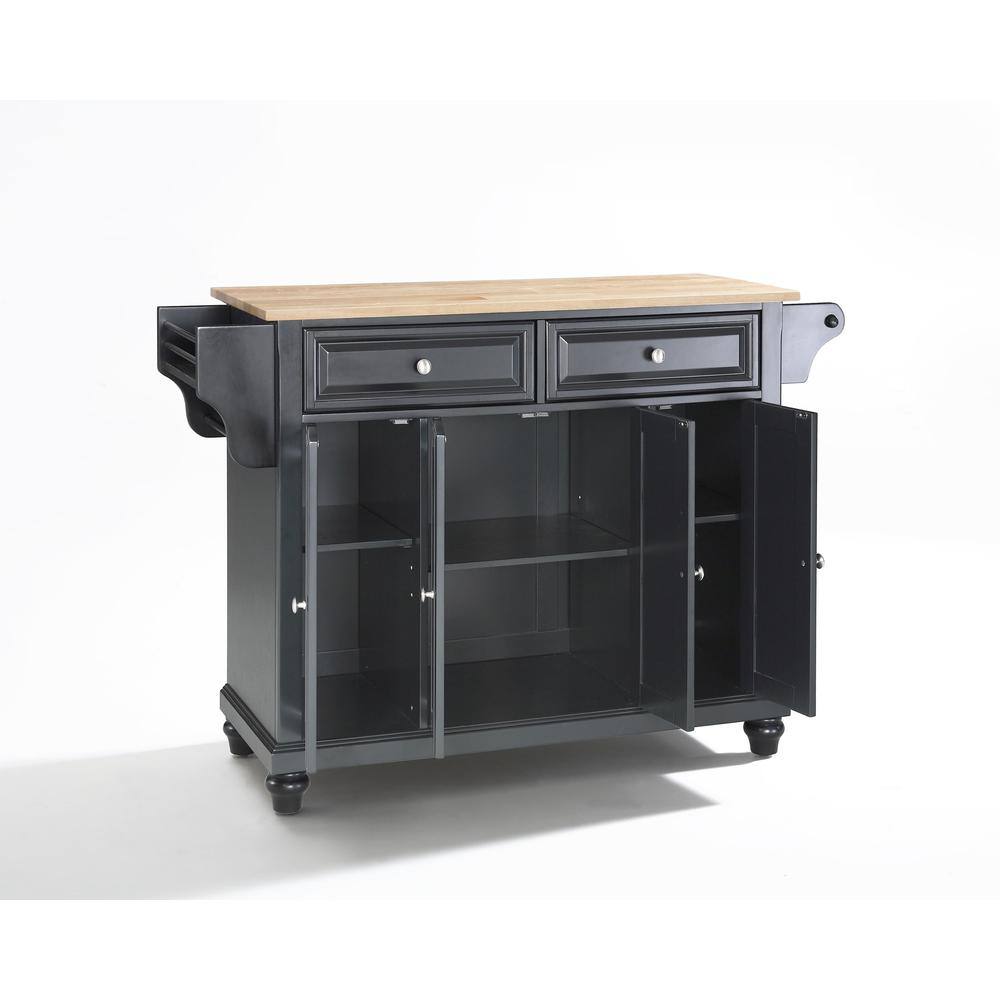 Angle. Crosley Furniture - Cambridge Wood Top Full Size Kitchen Island/Cart - Black.
