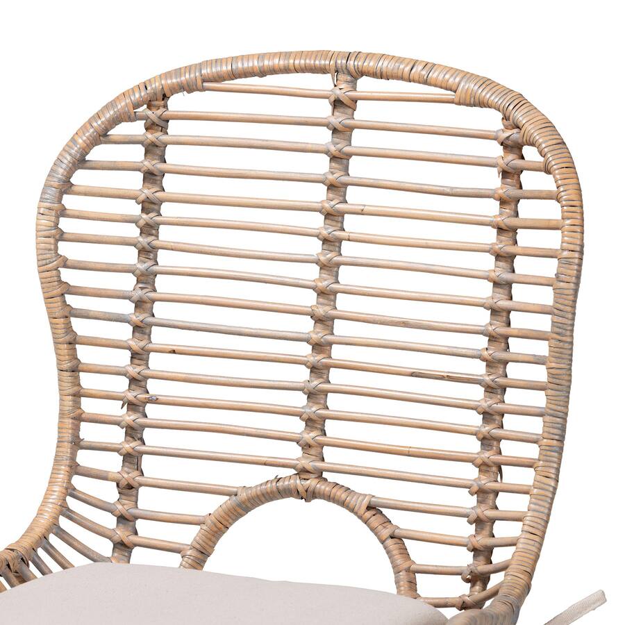 bali & pari Brenna Modern Bohemian Rattan and Metal 2 Piece Dining ...