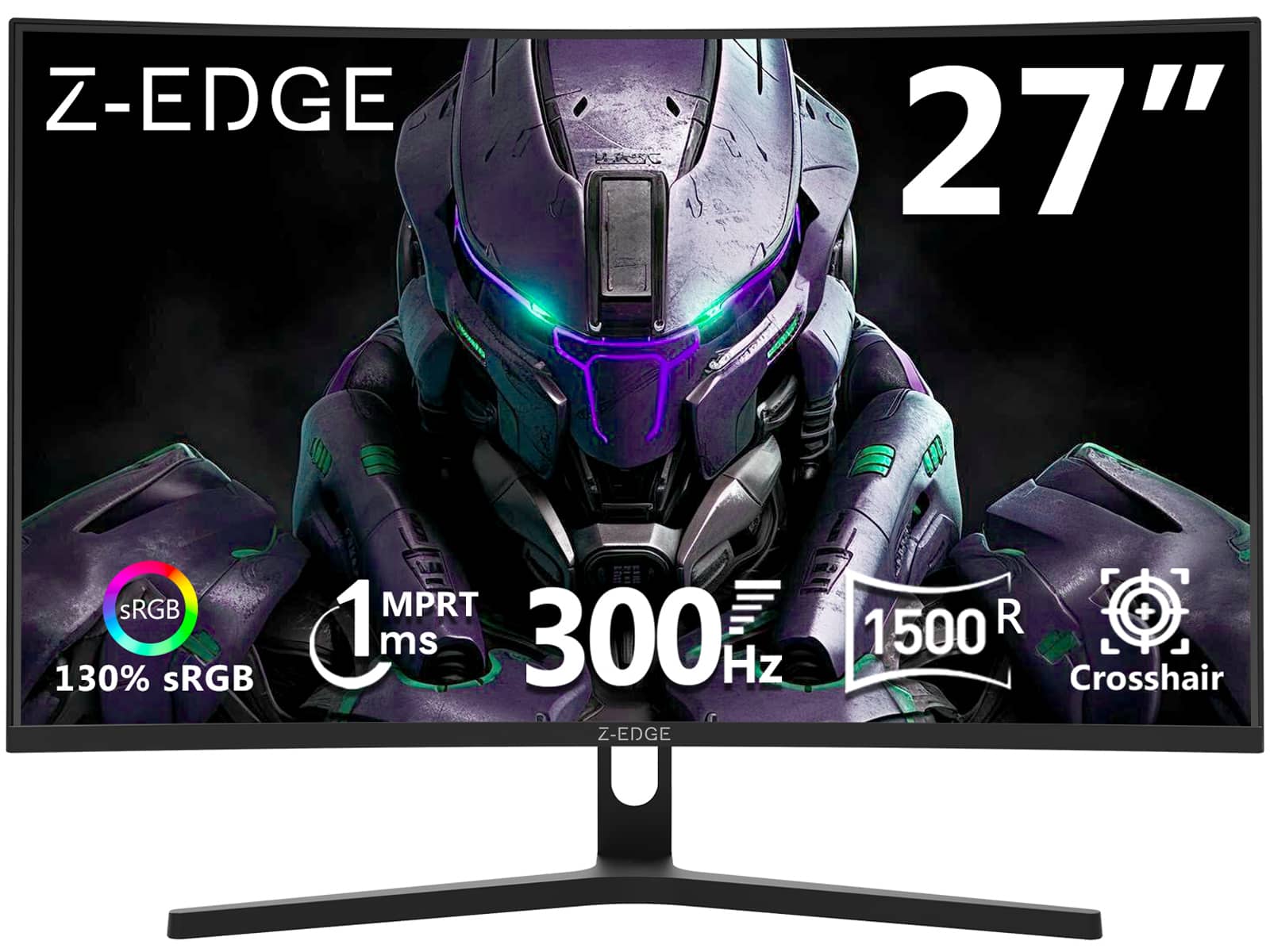 Z Z-Edge - UG27H 27 inch 1080P Full HD 1920 x 1080 300Hz 1ms Curved Gaming Monitor - Black