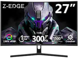 Z Z-Edge - UG27H 27 inch 1080P Full HD 1920 x 1080 300Hz 1ms Curved Gaming Monitor - Black