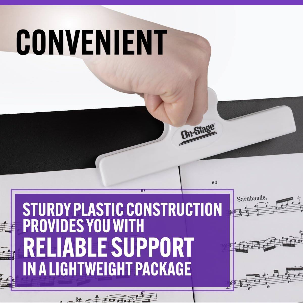 CONVENIENT On-Stage 62 Sarabande.  
STURDY PLASTIC CONSTRUCTION PROVIDES YOU WITH RELIABLE SUPPORT IN A LIGHTWEIGHT PACKAGE