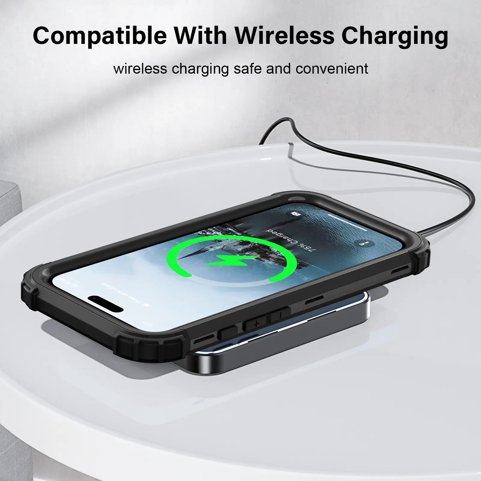 Compatible With Wireless Charging  
wireless charging safe and convenient