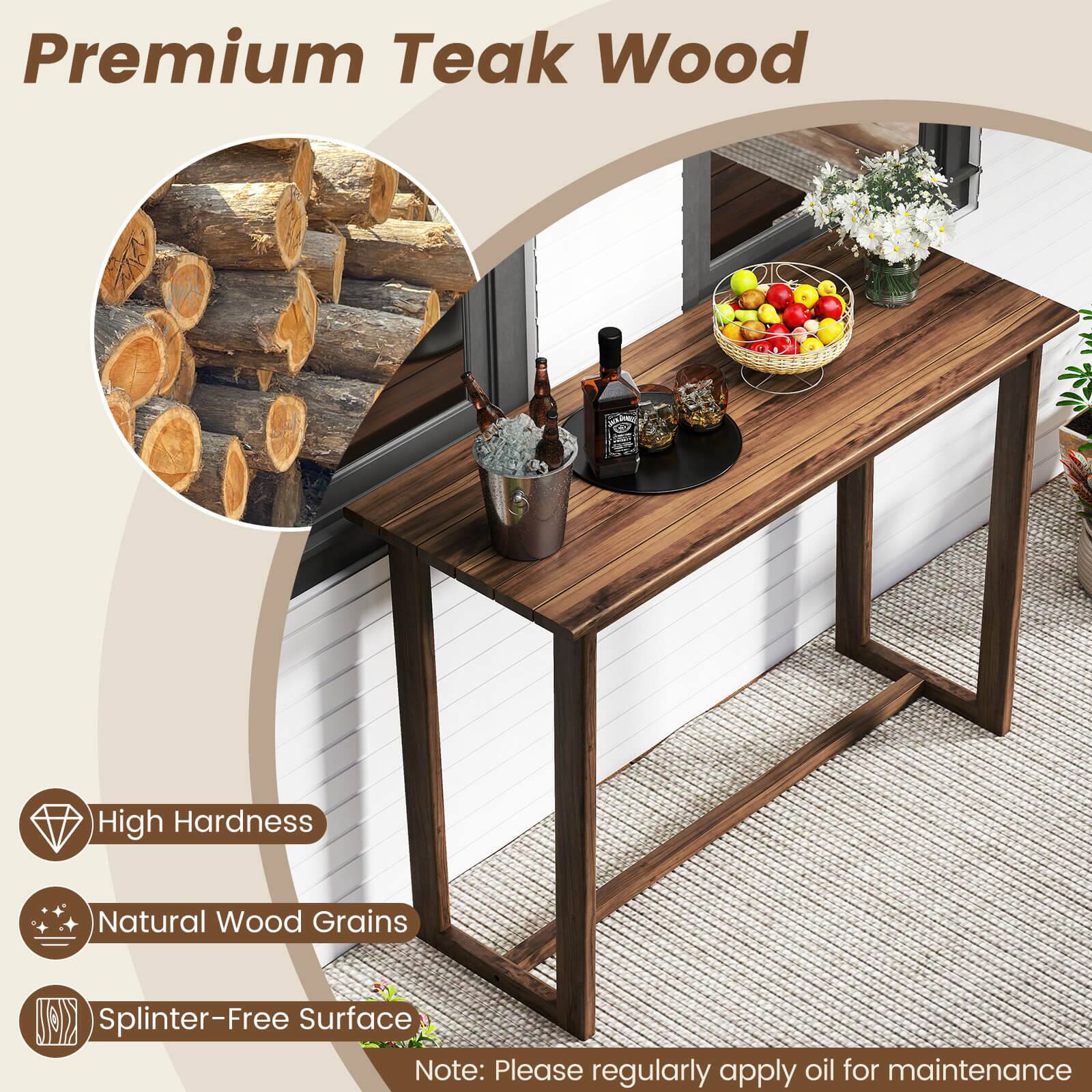 Premium Teak Wood

- High Hardness
- Natural Wood Grains
- Splinter-Free Surface

Note: Please regularly apply oil for maintenance