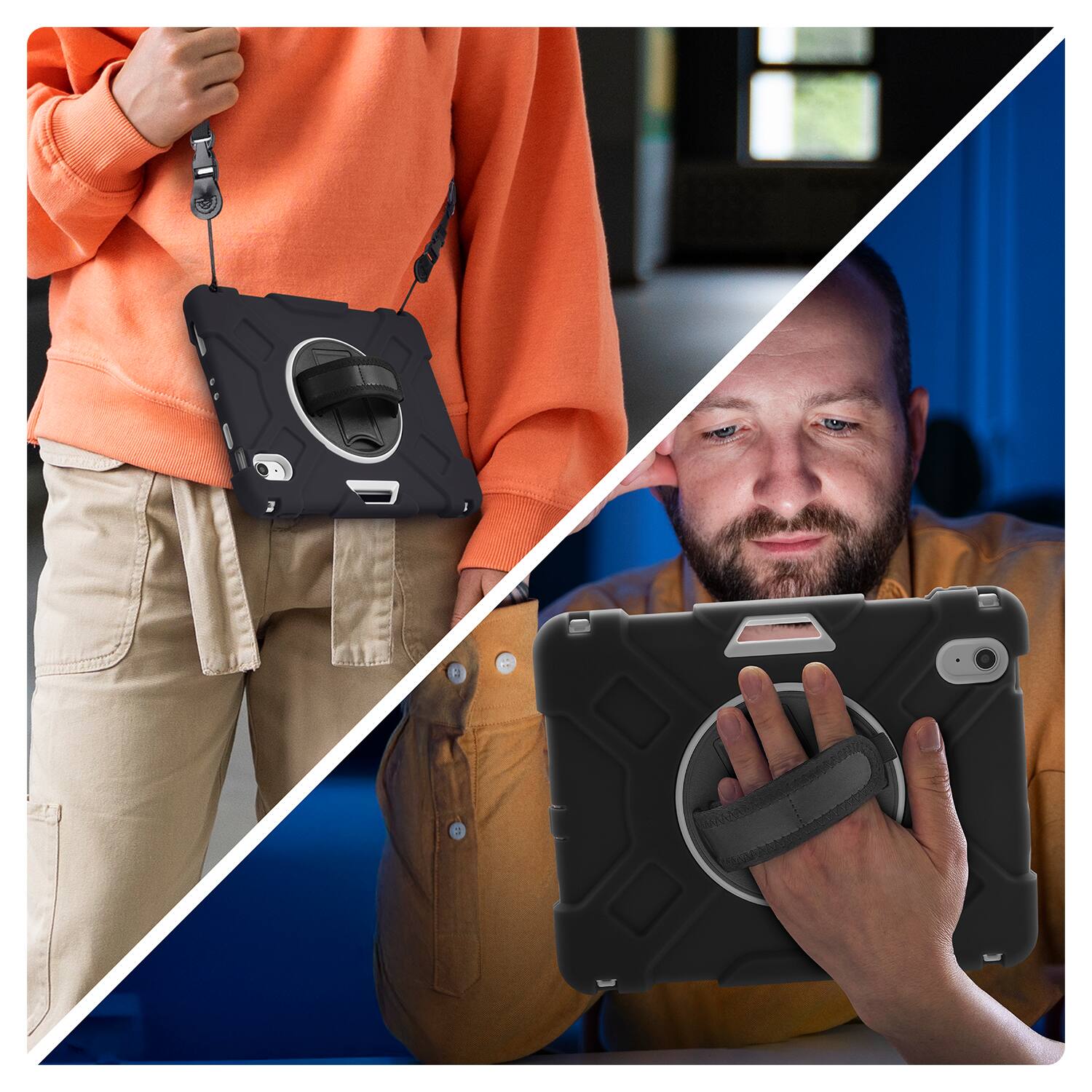 Alt View 1. Vena - For Apple iPad 10th Generation Case with Pencil Holder, iPad a16 Case 360� Rotating Stand, iPad 11th Case Cover, Black - Black.