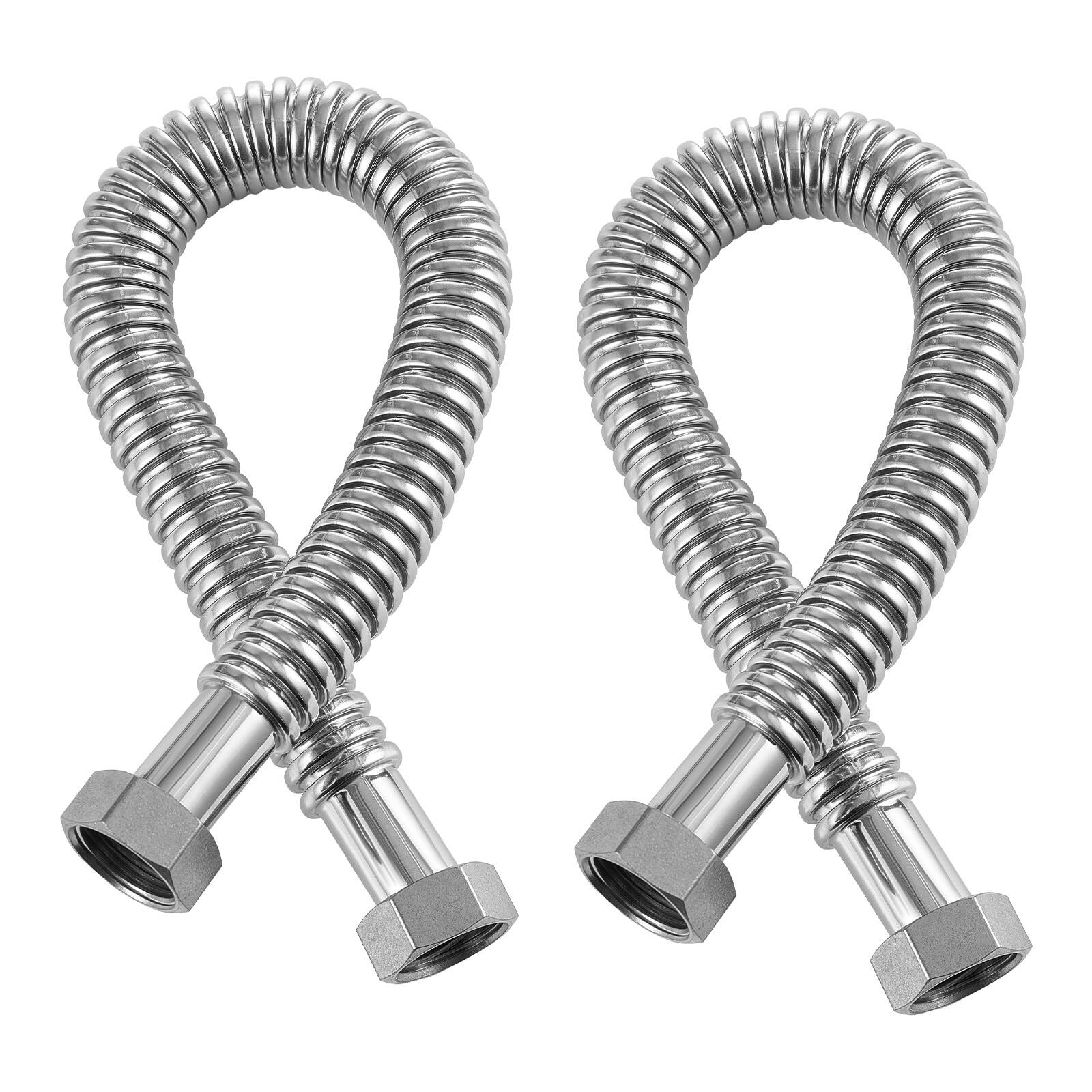 Alt View 5. VEVOR - Water Heater Kit, 24 Inch Length Water Heater Flex Connector, Waters Heaters Installation Kit - Silver.