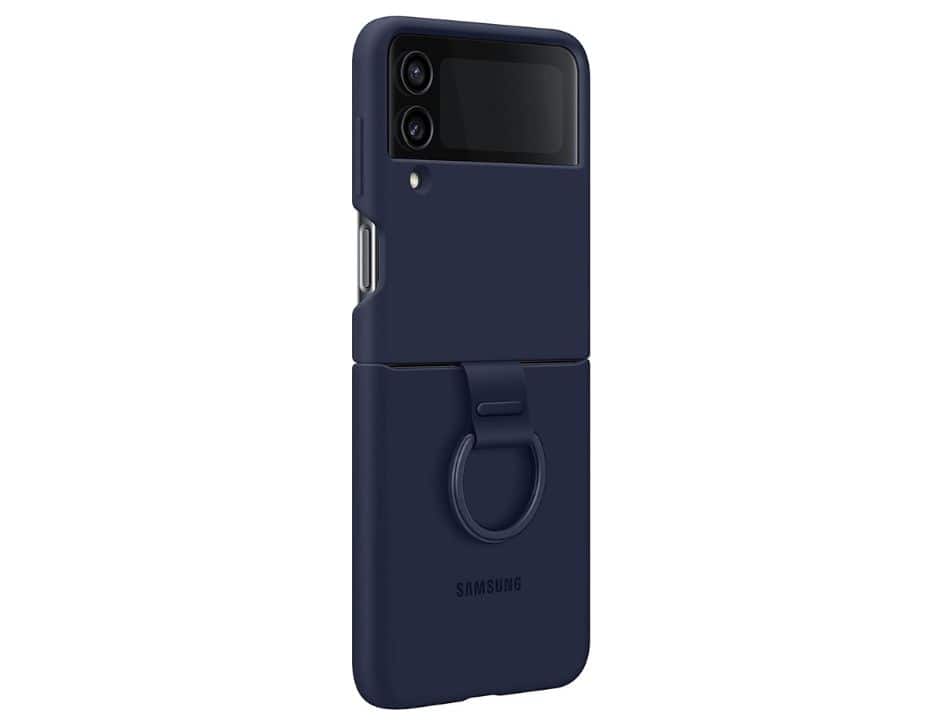 Silicone Cover With Ring for Samsung Galaxy Z Flip4 | Color: - Navy