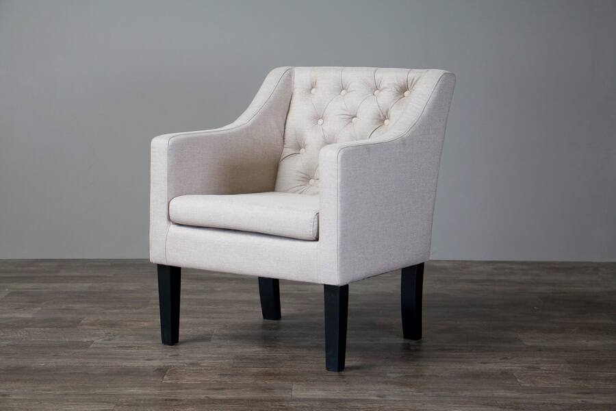 Angle. Baxton Studio - Brittany Club Chair - Beige.