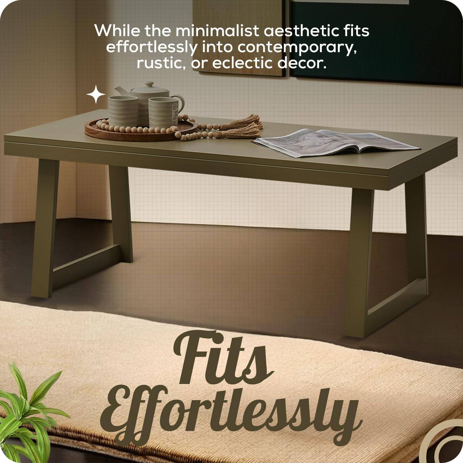 While the minimalist aesthetic fits effortlessly into contemporary, rustic, or eclectic decor.

Fits Effortlessly