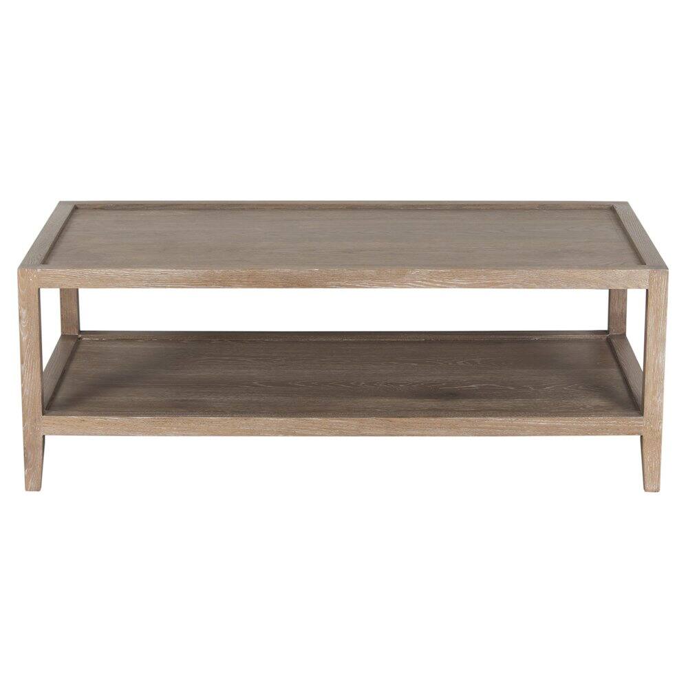 Alt View 1. Porter Designs - Lowell Solid White Oak Wood Coffee Table - Brown.