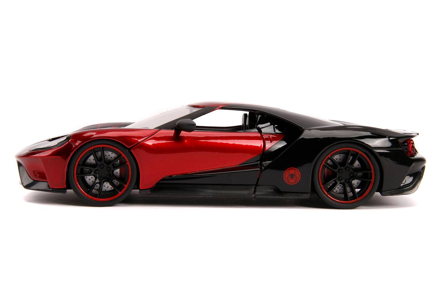 Alt View 2. Jada - 2017 Ford GT with Miles Morales Diecast Figurine "Spider Man" "Marvel" Series 1/24 Diecast Model Car by Jada.
