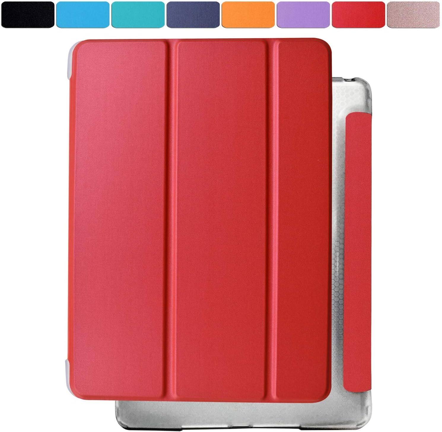 Front. DuraSafe Cases - iPad 9.7" 6th/5th Gen 2018/2017 Flexible TPU-Back Cover with Auto Sleep/Wake A1474 A1475 A1476 A1566 A1567 A1822 A1823 - Red.