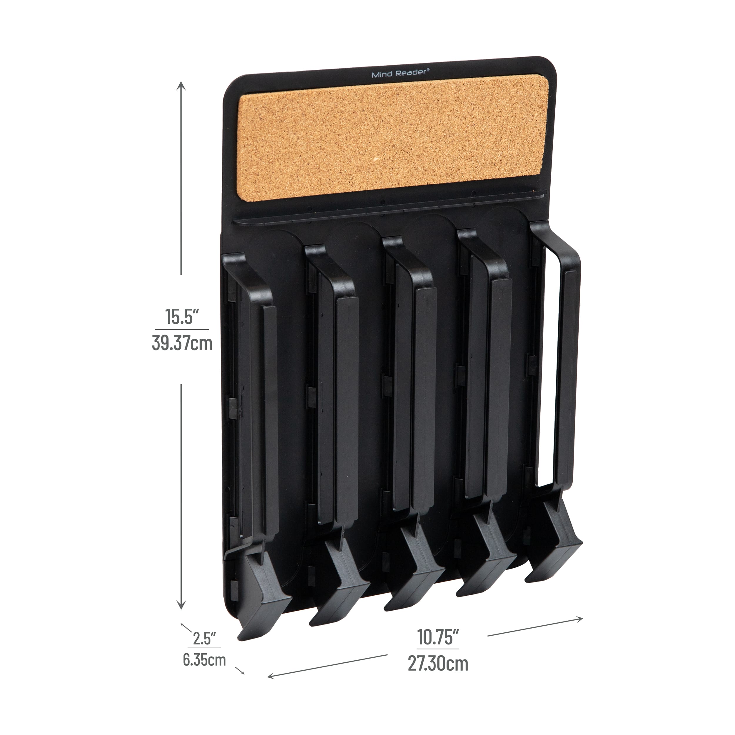Alt View 11. Mind Reader - Single Serve Pod Organizer, Wall Mount, 20 Pod Capacity, Magnetic or Adhesive, 10.75"L x 15.5"W x 2.5"H - Black.