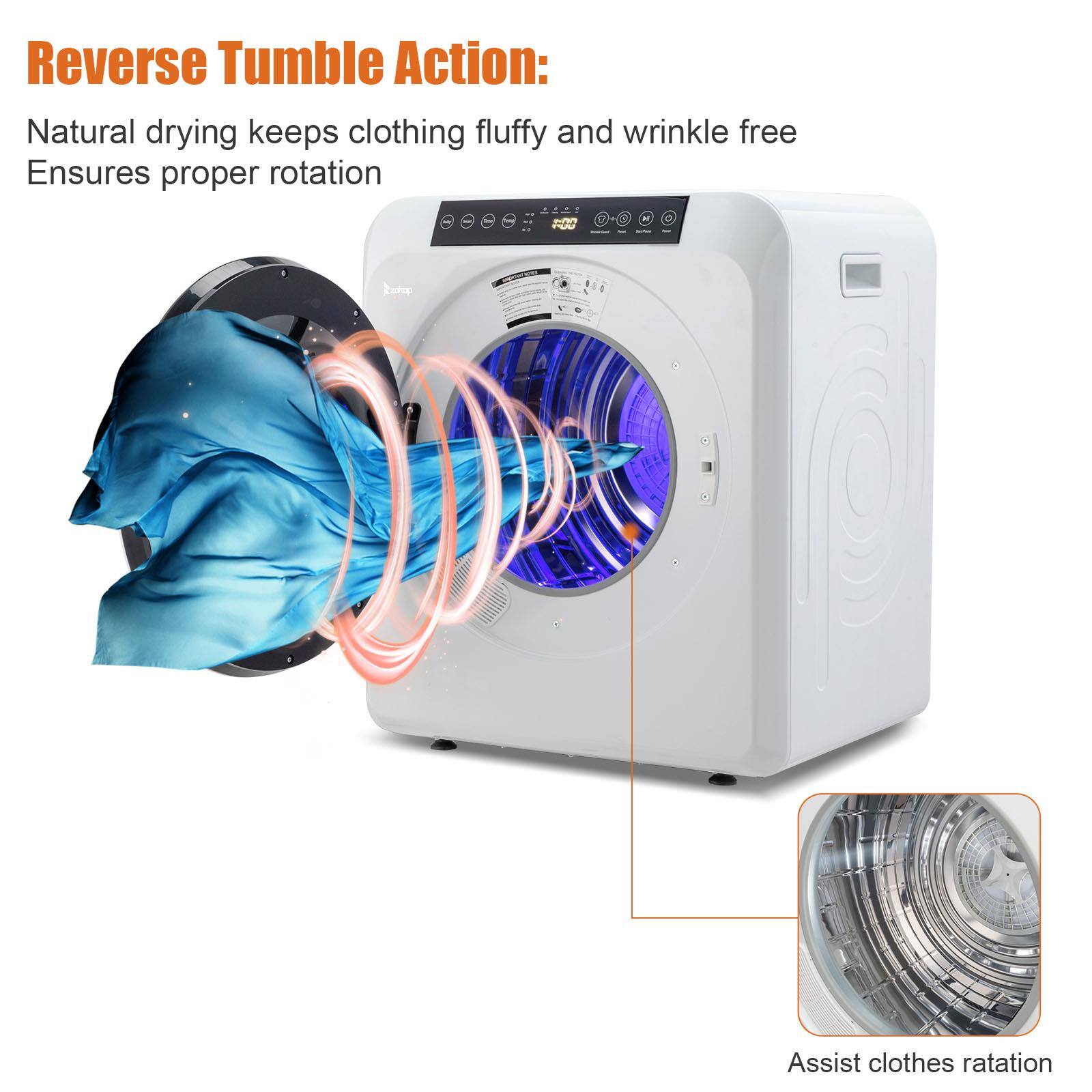 Reverse Tumble Action:  
Natural drying keeps clothing fluffy and wrinkle free  
Ensures proper rotation  

Assist clothes rotation
