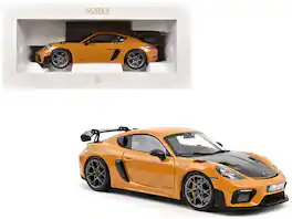 2023 Porsche Cayman GT4 RS Weissach Pack Bahama with Carbon Hood 1/18 Diecast Model Car by Norev - Yellow