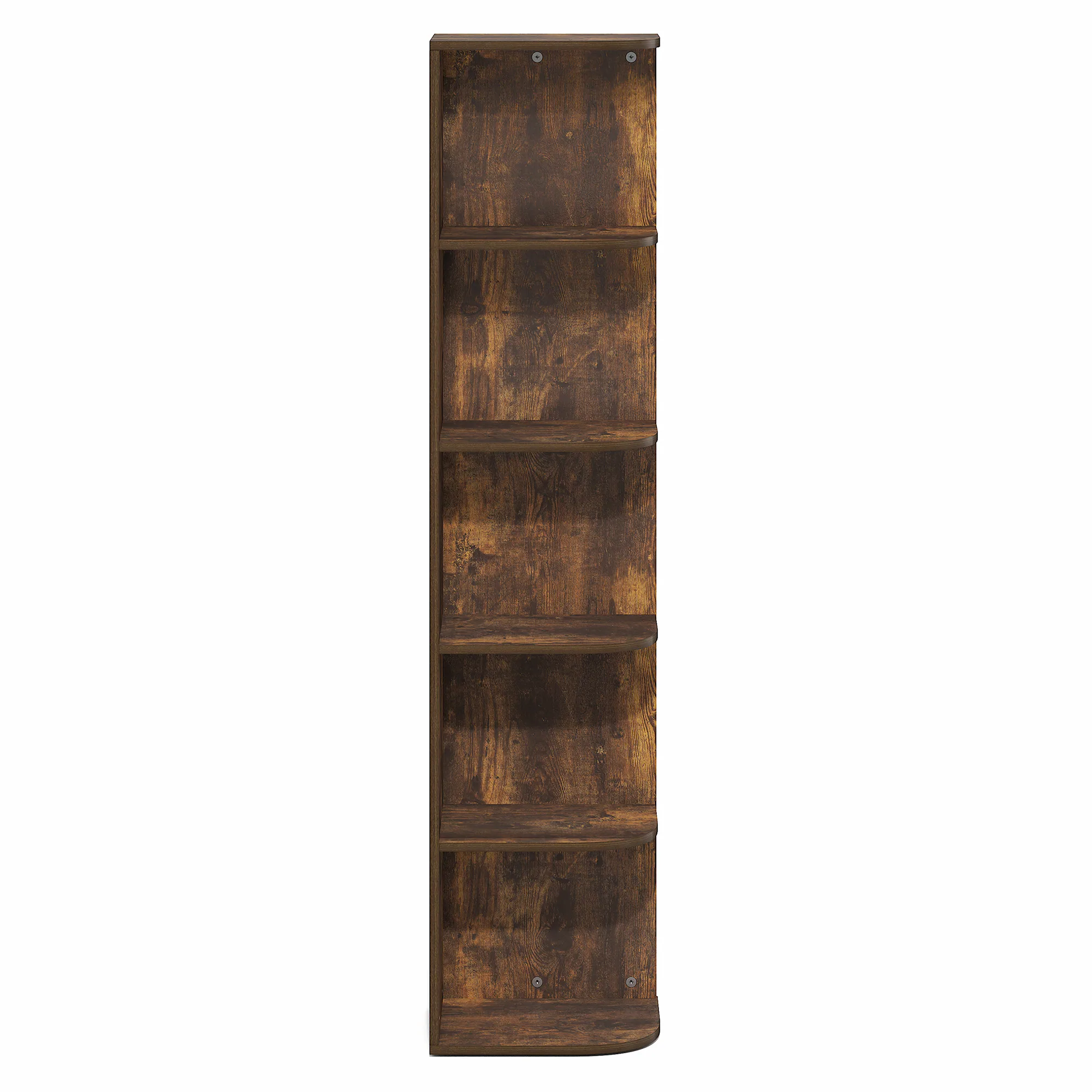 Alt View 6. Furinno - PASIR Book Shelf, 5-Tier Corner Bookshelf with Open Shelf, Standing Bookcase, 9.3 x 12 x 51.7 - Amber Pine.