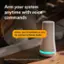 Arm your system anytime with voice commands. Alexa, ask SimpliSafe to arm my system in home mode. SimpliSafe requires a $29.99/month Fast Protect monitoring plan.
