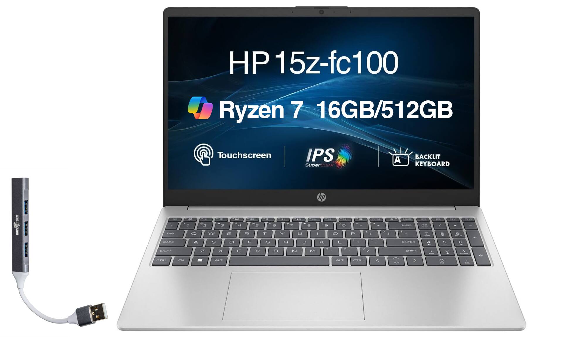 HP 15z Laptop 15.6 FHD Display (Ryzen 7 7735HS, 16GB, 512GB SSD