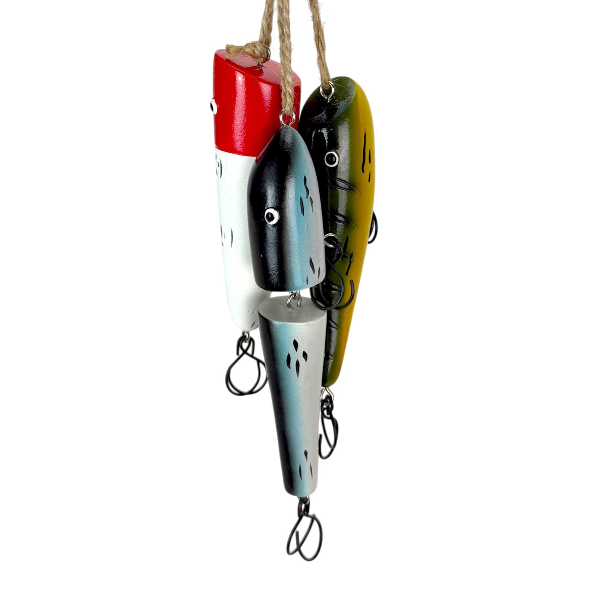 Alt View 3. Things2Die4 - Set of 3 Hanging Fishing Lure Ornaments Hand Painted Resin Nautical Decor - Multicolored.