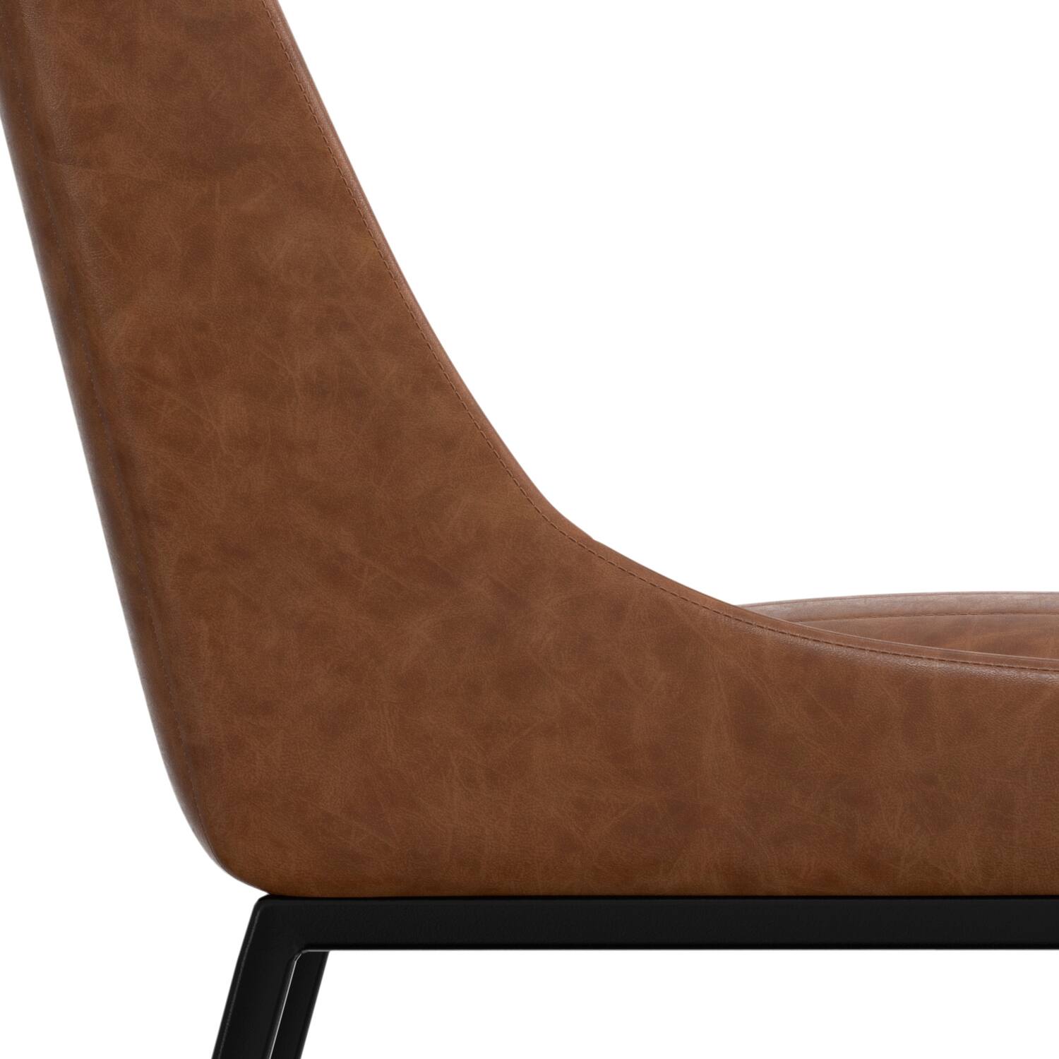 Alt View 8. Simpli Home - Melody Dining Chair (Set of 2) in Distressed Tan Vegan Faux Leather - Distressed Tan.