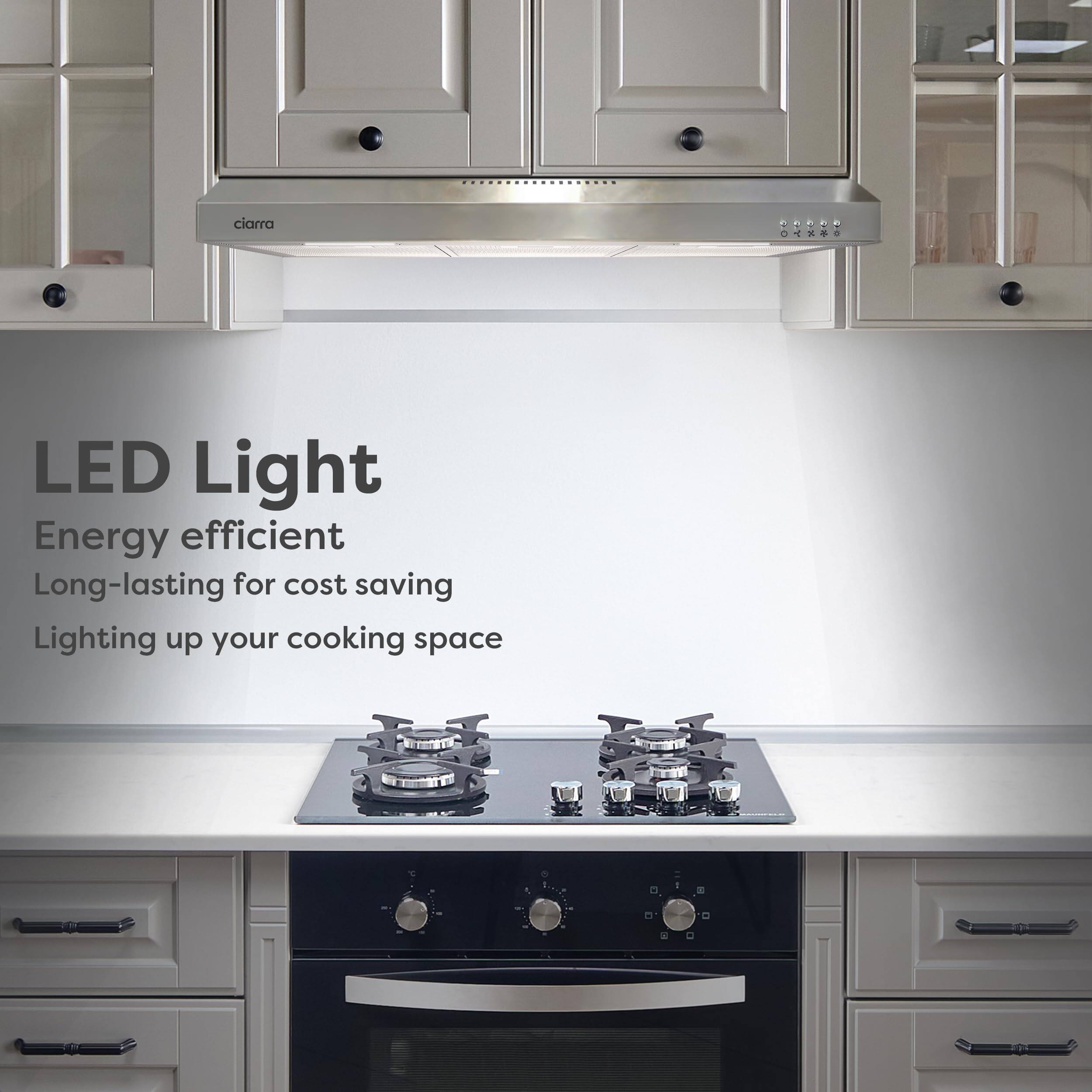 LED Light  
Energy efficient  
Long-lasting for cost saving  
Lighting up your cooking space