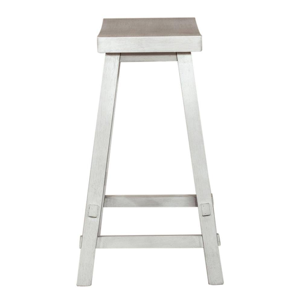 Angle. Liberty Furniture Industries - Creations 24 Inch Sawhorse Counter Stool - White in Various - Brown.