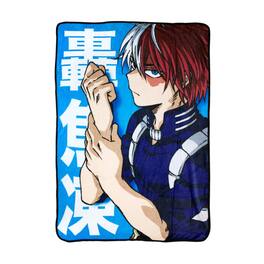 Just Funky - My Hero Academia Shoto Todoroki 45 x 60 Inch Fleece Throw Blanket - Blue/White