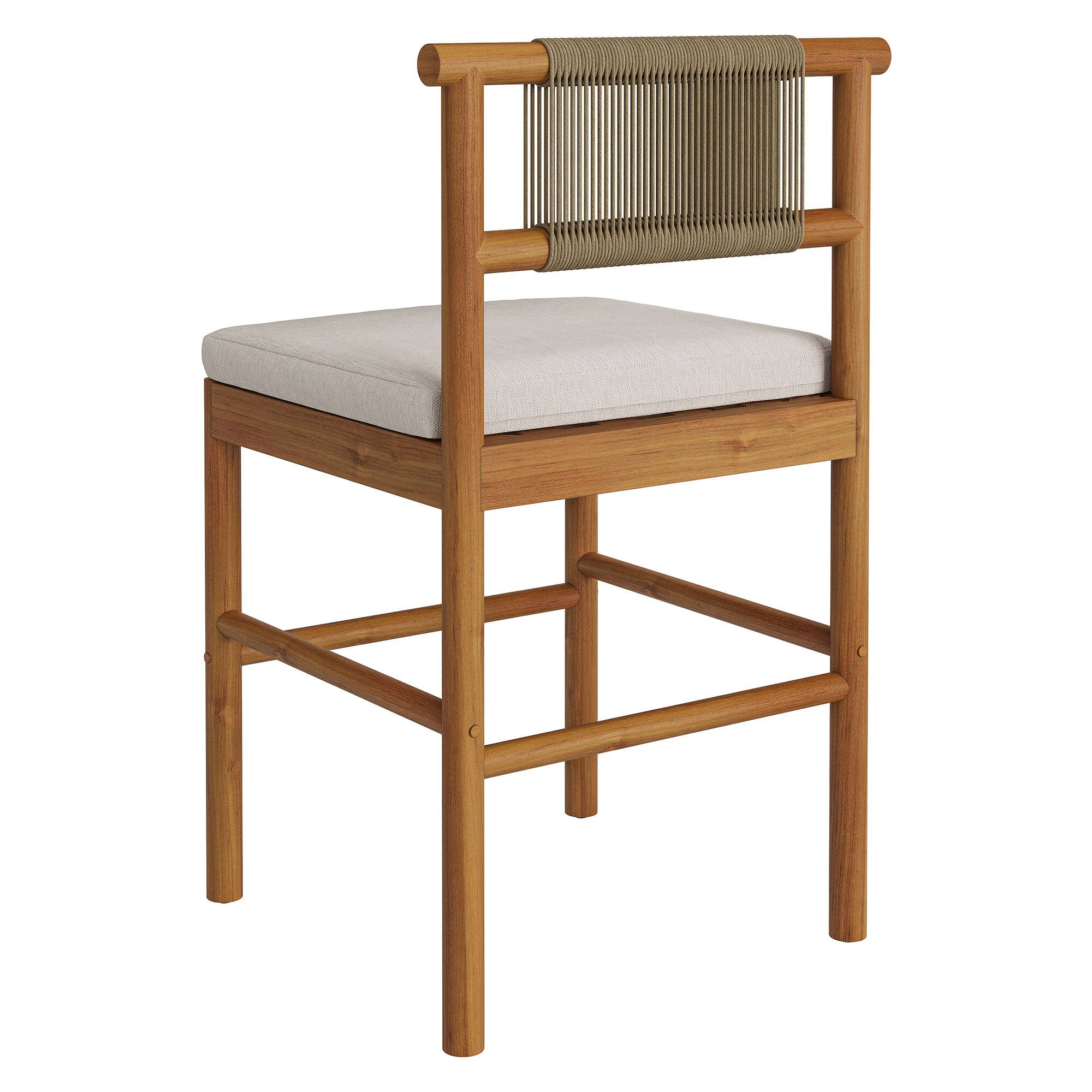 Alt View 4. Modway - Eleni Outdoor Teak Wood Counter Stools Set of 2 by Modway - Natural Sail.