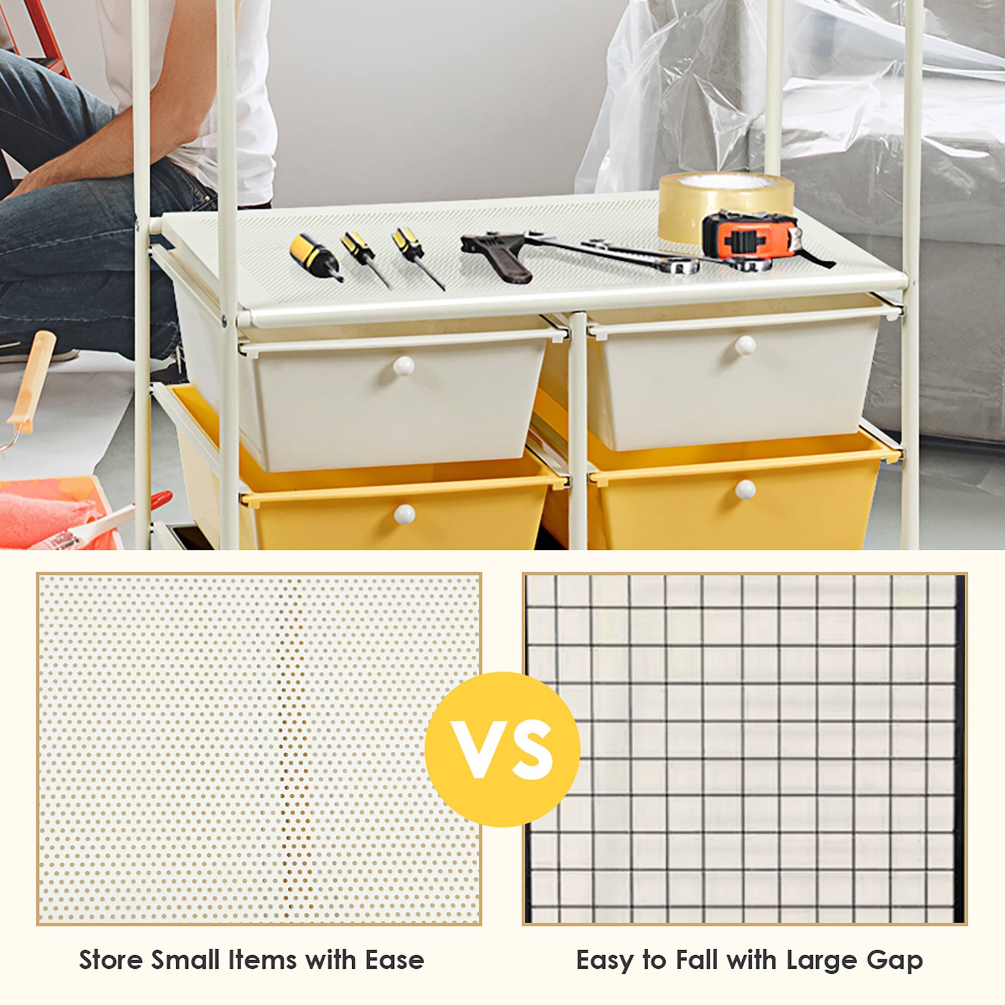 Store Small Items with Ease Easy to Fall with Large Gap