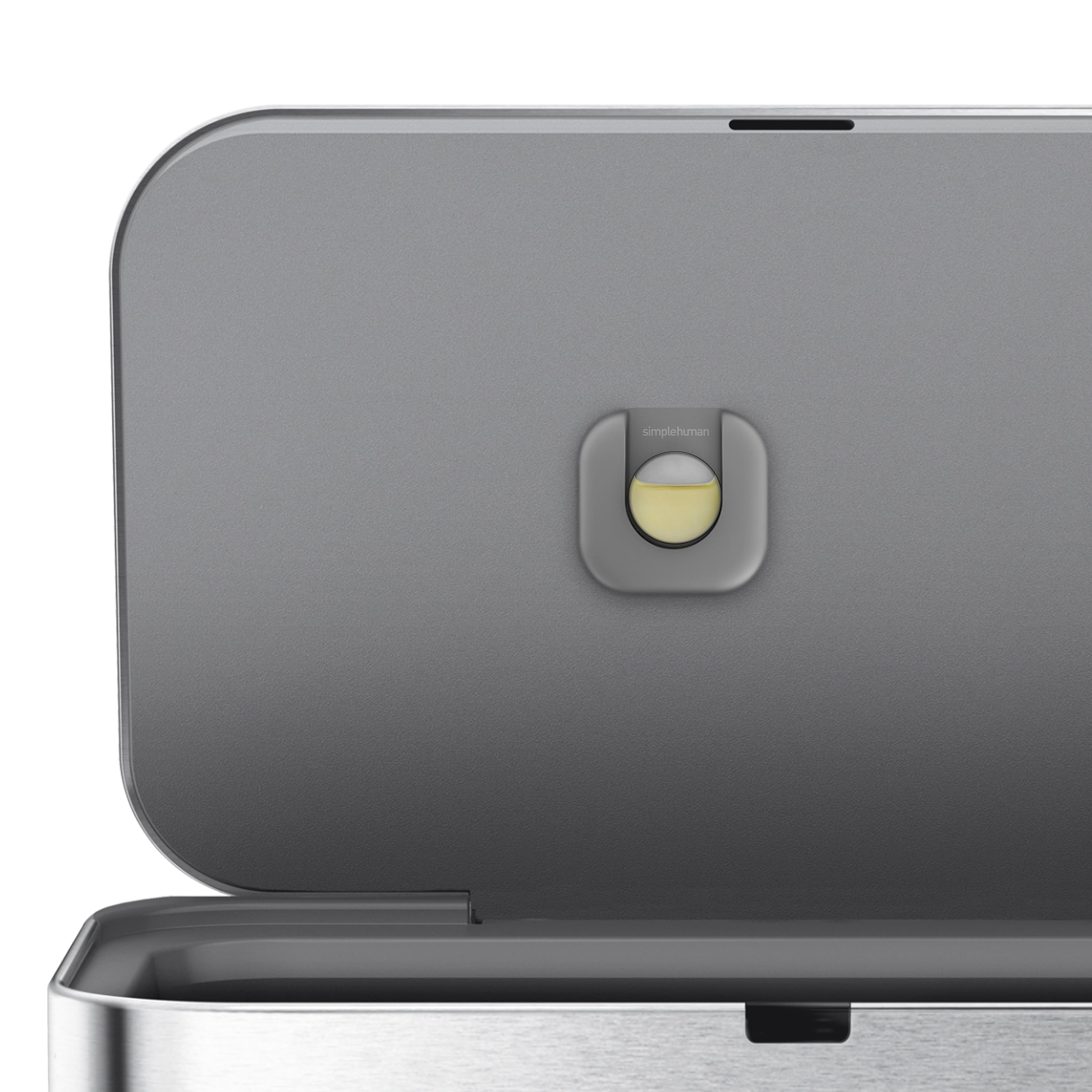 Alt View 14. simplehuman - 58 Liter Rectangular Sensor Can with Voice and Motion Control - Brushed Stainless Steel.