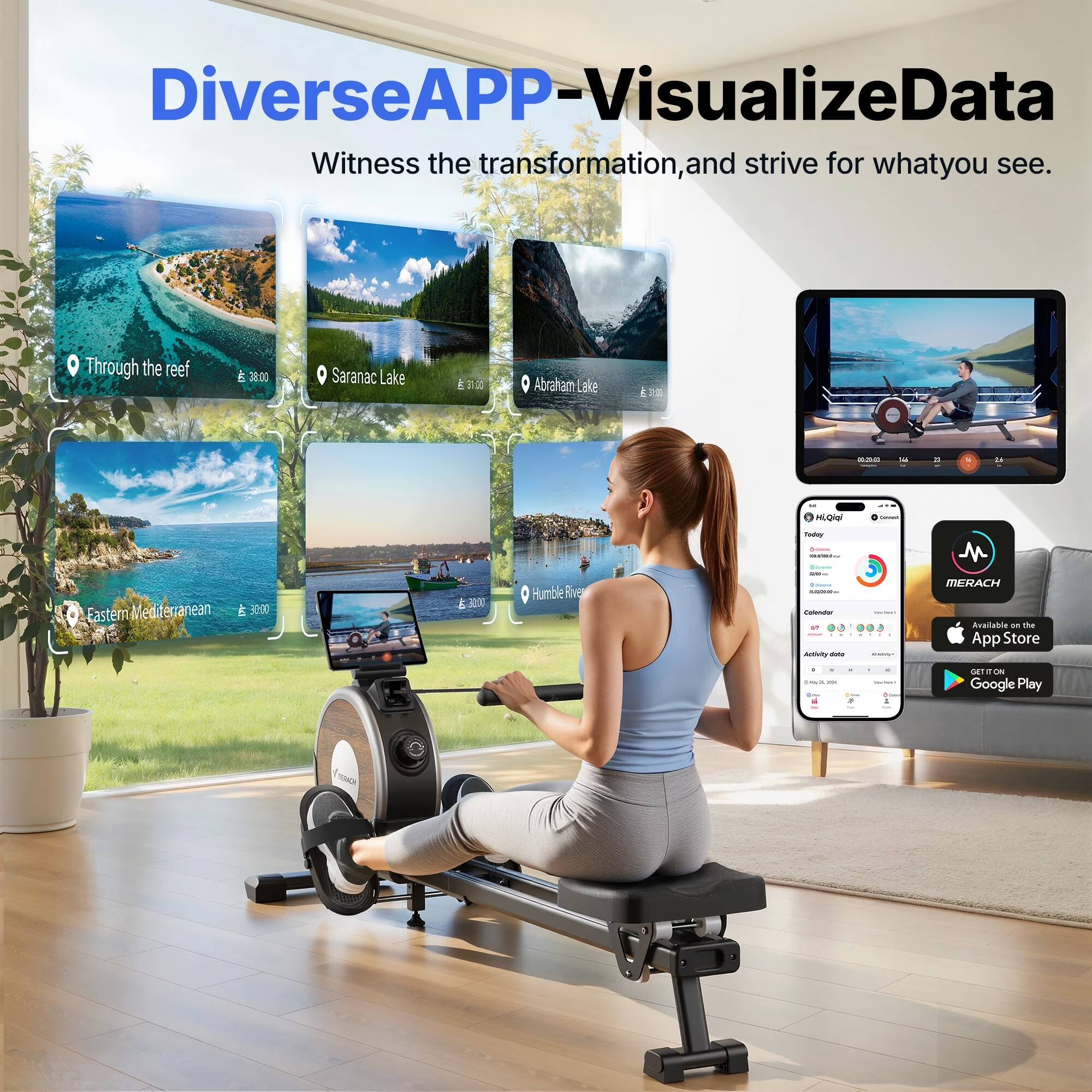 DiverseAPP - VisualizeData  
Witness the transformation, and strive for what you see.  

Through the reef - 38:00  
Saranac Lake - 25:00  
Abraham Lake - 31:00  
Eastern Mediterranean - 30:00  
Humble River - 30:00  

Available on the App Store  
Google Play