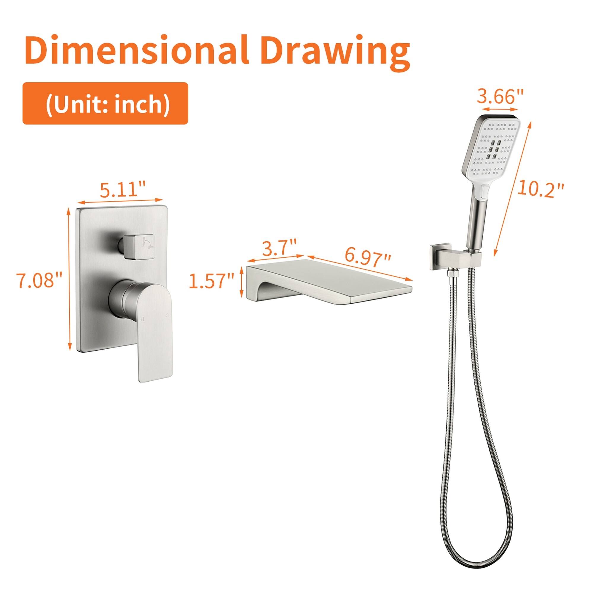 Dimensional Drawing (Unit: inch)  
- 3.66"  
- 5.11"  
- 7.08"  
- 1.57"  
- 3.7"  
- 6.97"  
- 10.2"