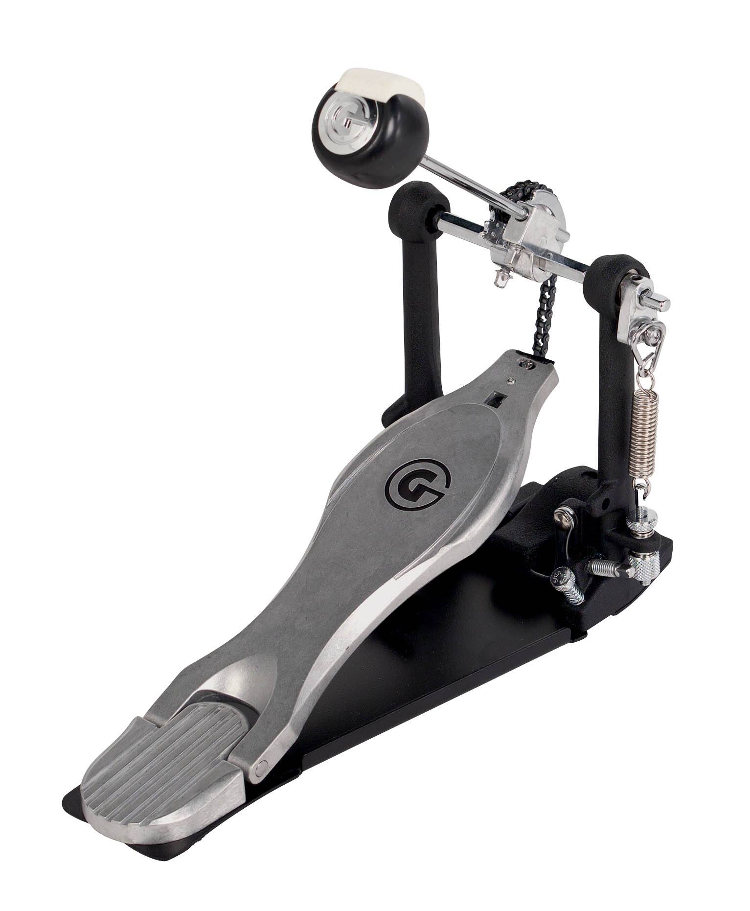 Front. Gibraltar Hardware - Chain Drive Bass Drum Pedal, with Single Chain Mechanism, G Style Fast Touch Footboard, Dual Surface Weighted Beater.