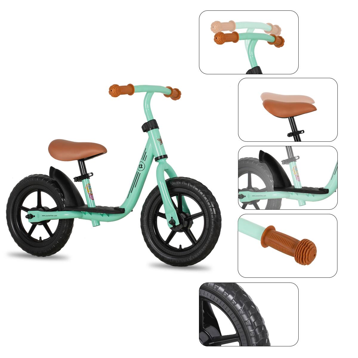 Alt View 4. JOYSTAR - JOYSTAR Roller 10" Toddler Balance Bike for Girls Boys, Ages 18 Months to 5 Years, Kids Push Bike with Footrest, Green - Green.