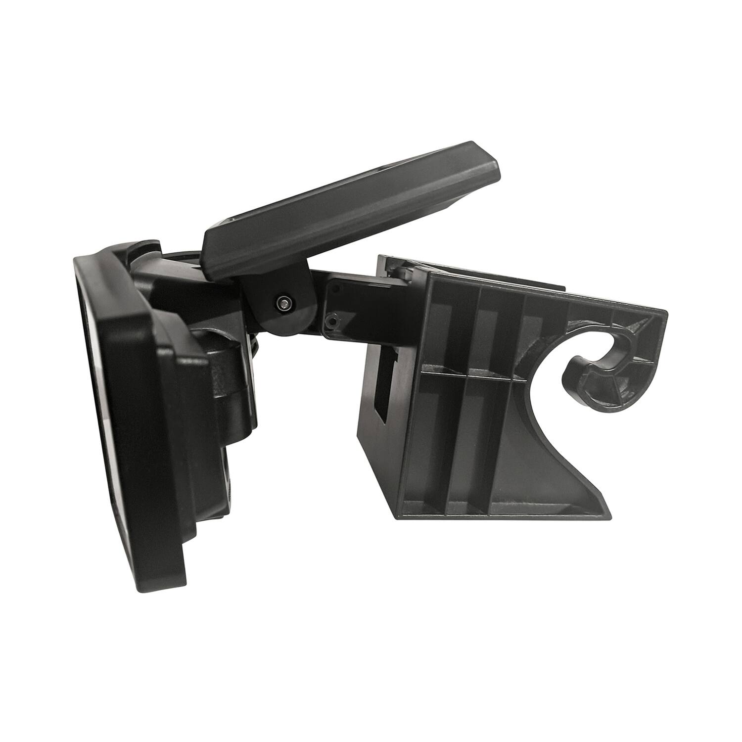 Alt View 5. Insert Toolless Products - Easy-Install 1000-Lumen Gutter-Mount Triple-Head Solar Security Flood Light - Black.